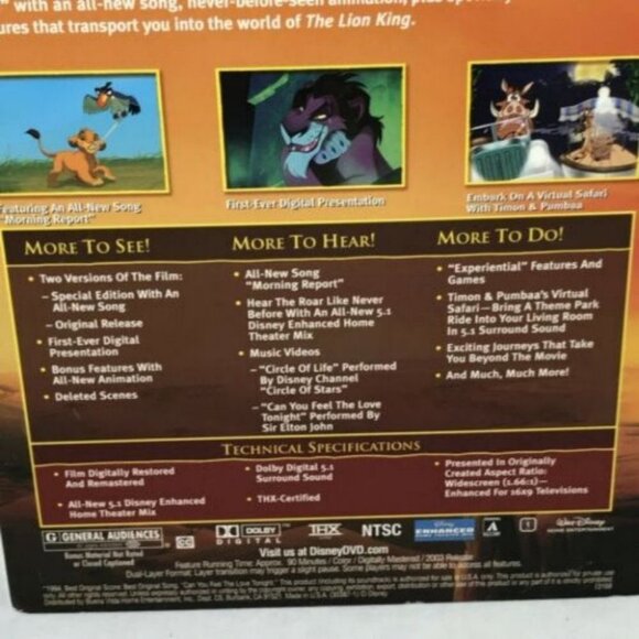 DISNEY THE LION KING Platinum Edition  DVD Sealed New - Picture 11 of 12